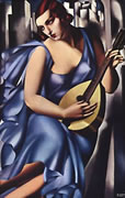 dama in blu con chitarra